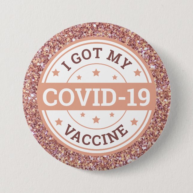 Jag Fick Mitt Covid-19-Vaccin Rose Gold Knapp (Framsida)