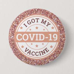 Jag Fick Mitt Covid-19-Vaccin Rose Gold Knapp