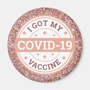Jag Fick Mitt Covid-19-Vaccin Rose Gold Magnet