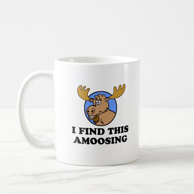 Jag finner denna Amoosing roliga älgmugg Kaffemugg (Vänster)