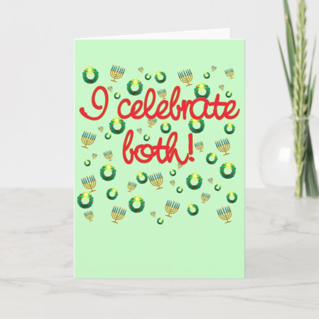Jag firar både jul och Hanukkah Helgkort (Framsida)