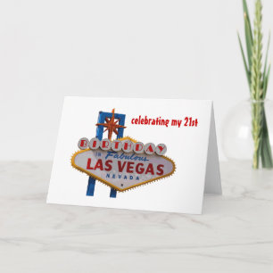 Jag firar mitt 21:a födelsedagskort Las Vegas Card Kort