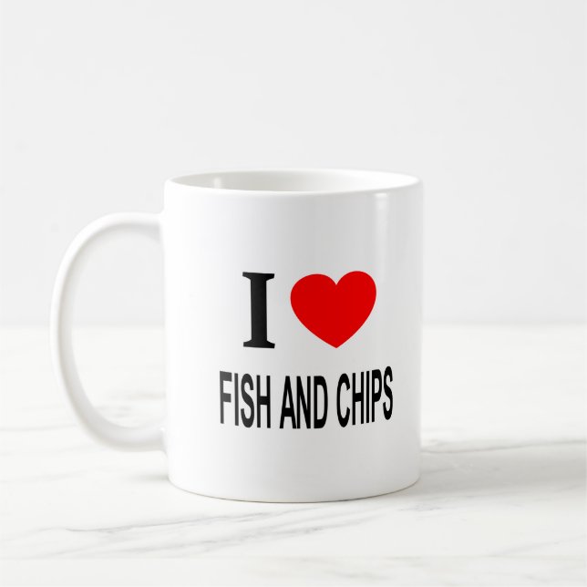JAG ❤️ FISK OCH CHIP I KÄRLEK OCH CHIP I HEART KAFFEMUGG (Vänster)