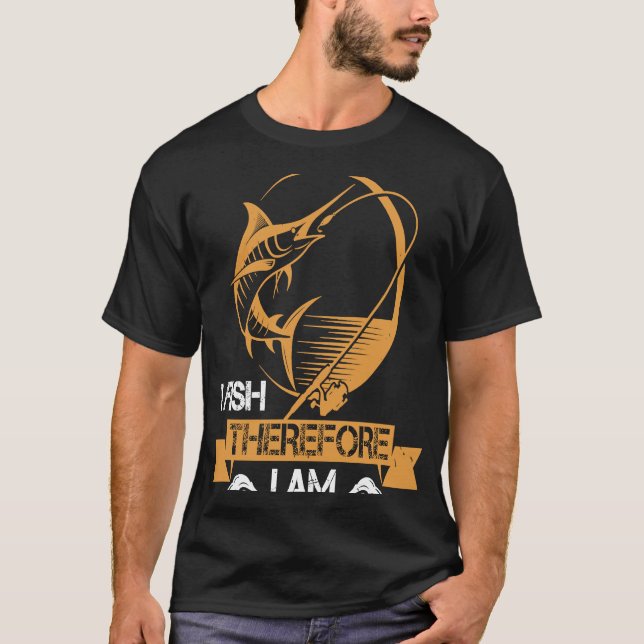 Jag fiskar alltså jag är t shirt (Framsida)