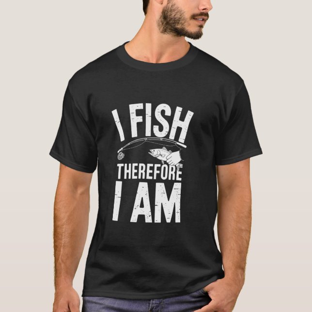 Jag fiskar alltså jag är t shirt (Framsida)