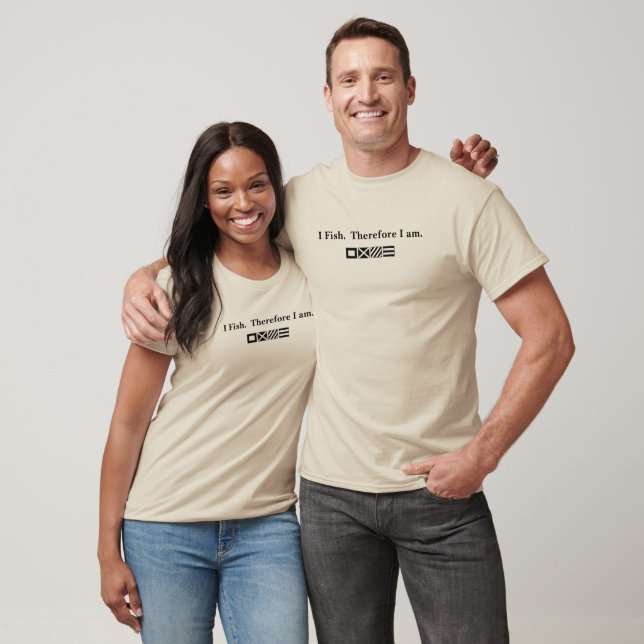 "Jag fiskar. Därför är jag det." PMYC i signal fla T Shirt (Unisex)