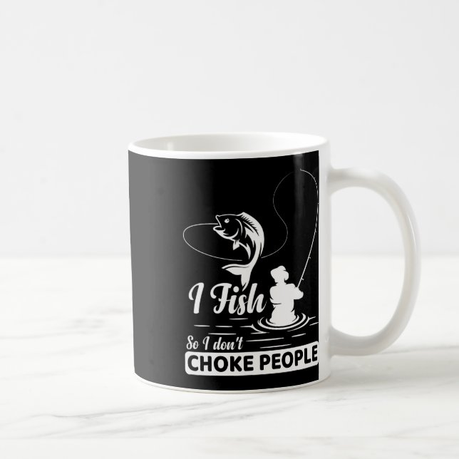 Jag fiskar - så jag gör det inte - Choke People Ro Kaffemugg (Höger)