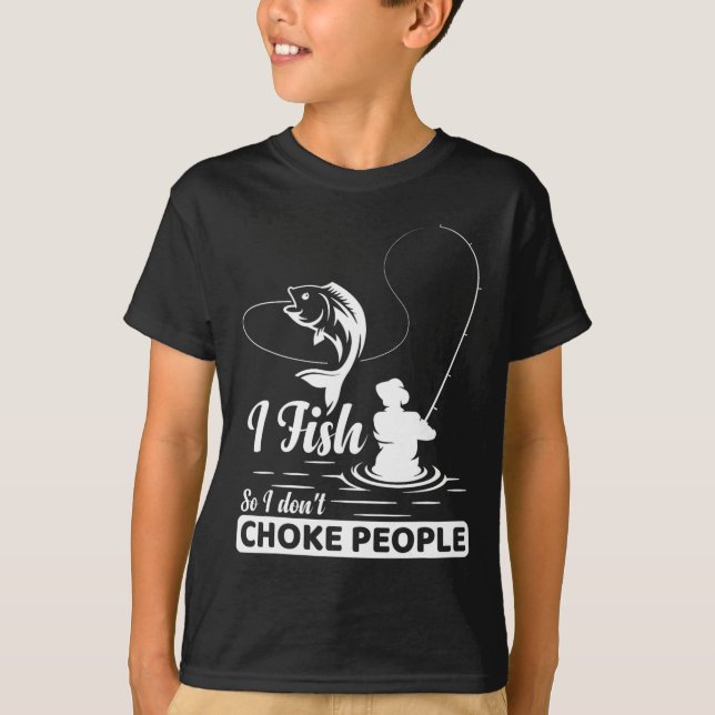 Jag fiskar - så jag gör det inte - Choke People Ro T Shirt (Framsida)