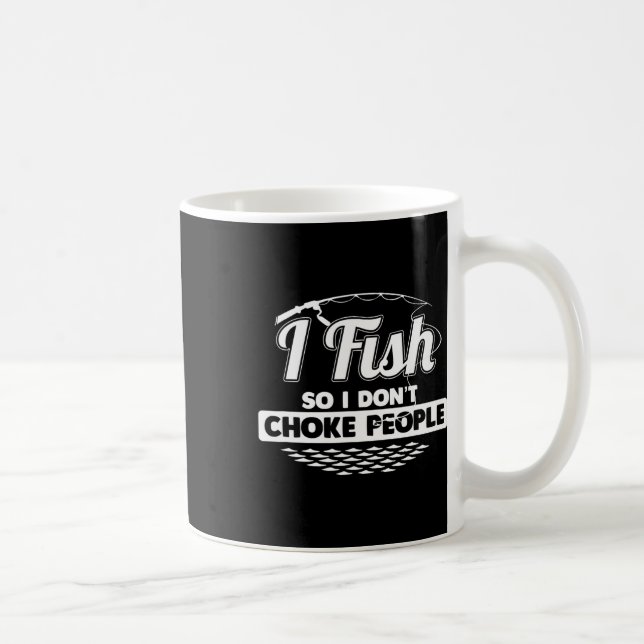Jag fiskar så jag inte kväver människor Roliga tal Kaffemugg (Höger)