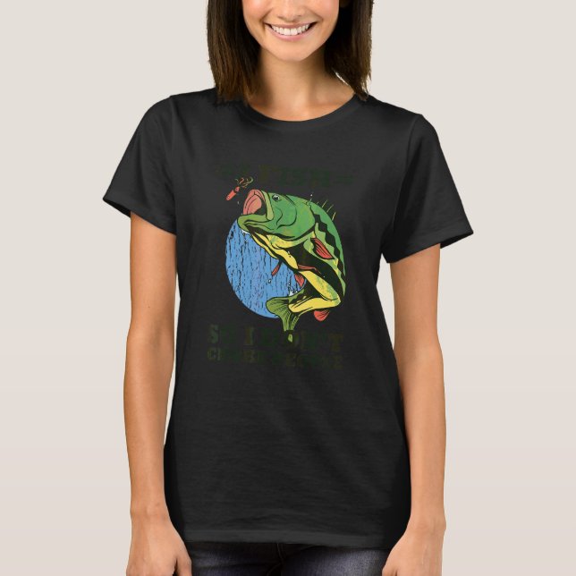Jag fiskar så jag inte stryper människor Säg fisk  T Shirt (Framsida)