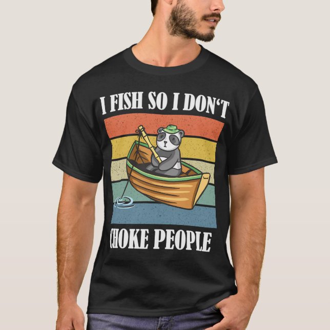 Jag fiskar så jag inte stryper människor som fiska t shirt (Framsida)