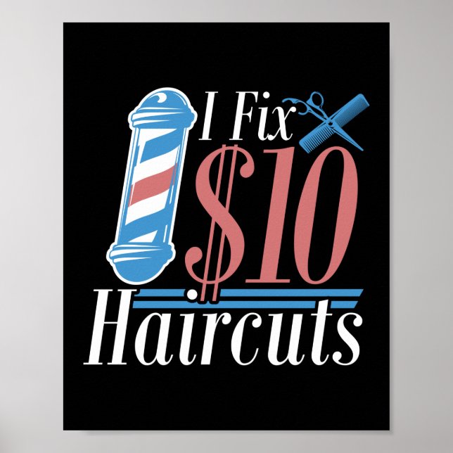 Jag fixar 10 hårklipp Hair Stylist Hairdresser Bar Poster (Framsidan)