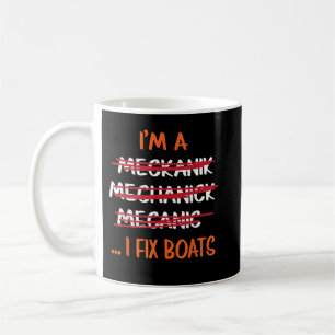 Jag Fixar Båtar Rolig Mekniker Kaffemugg