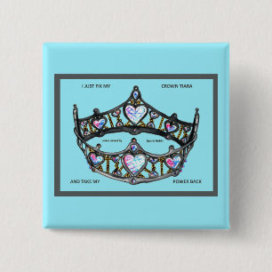 Jag fixar min kronatiara och tar precis mitt knapp