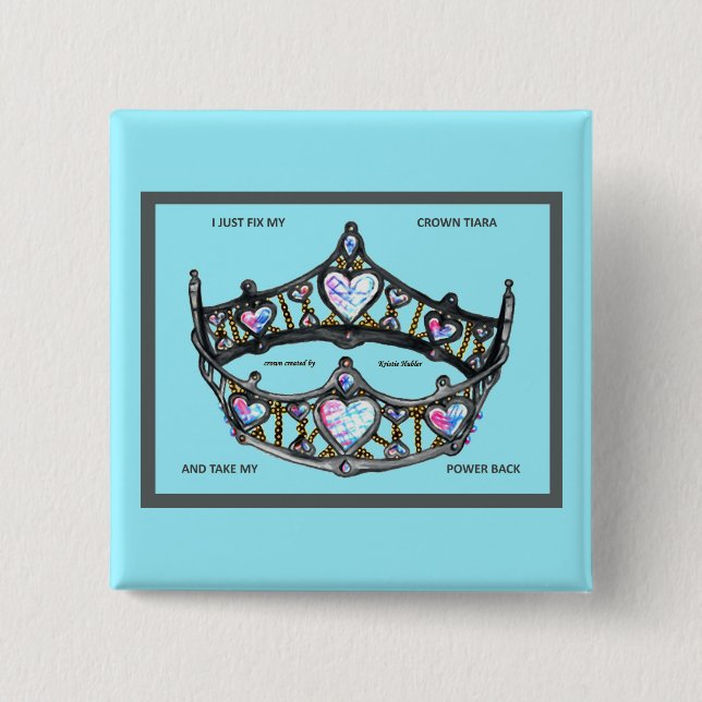 Jag fixar min kronatiara och tar precis mitt knapp (Framsida)