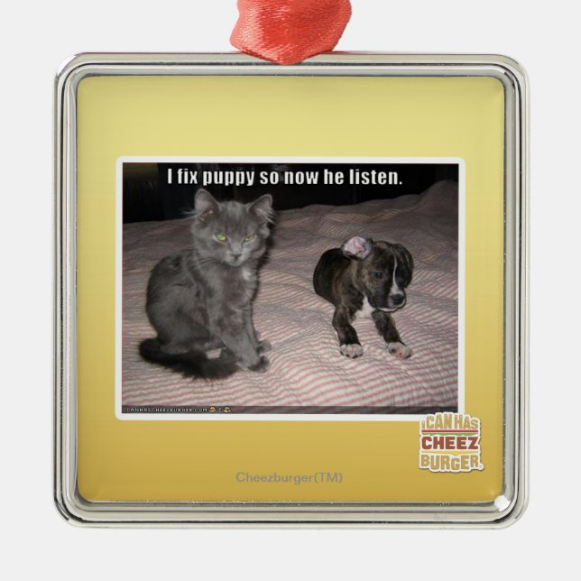 Jag fixar valpen julgransprydnad metall (Framsidan)