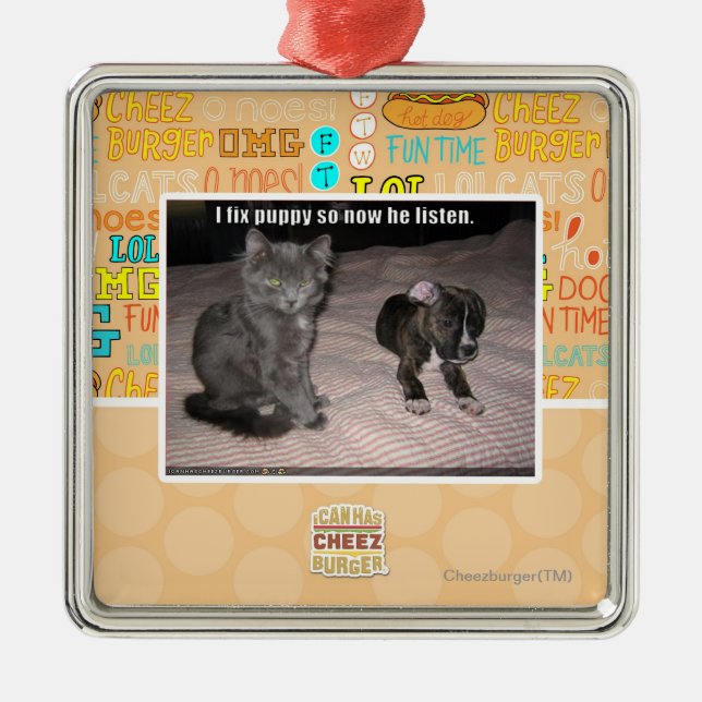 Jag fixar valpen julgransprydnad metall (Framsidan)