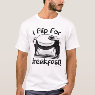 Jag flippar efter frukost Waffle Slogan T Shirt