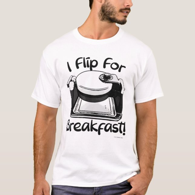 Jag flippar efter frukost Waffle Slogan T Shirt (Framsida)