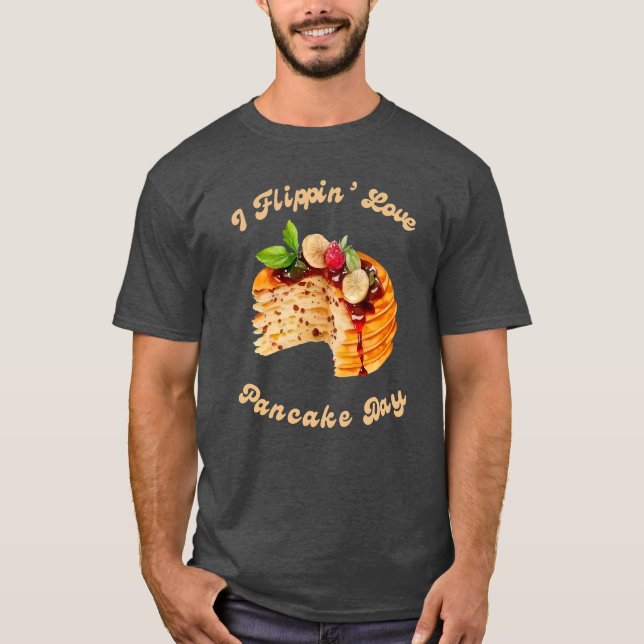 Jag flippin Kärlek Pancake Day T Shirt (Framsida)