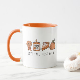Jag flödar mest, Retro Fall Doodle Mugg