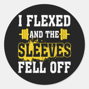 Jag flydde och Sleeverna föll av Gym Nerdy Workou Runt Klistermärke