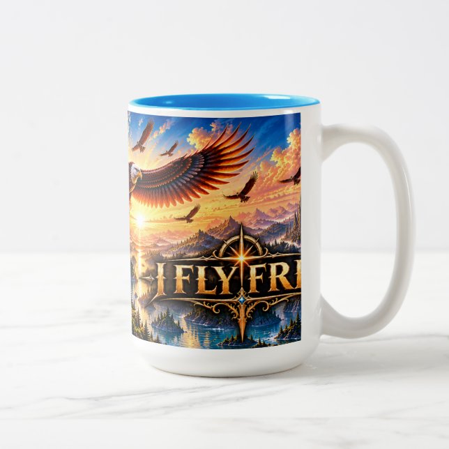 Jag Flyger Fri Episk Fantasy Örn Mugg (Höger)