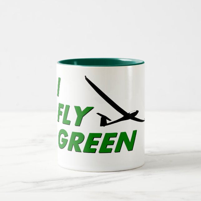 Jag flyger GRÖNT Två-Tonad Mugg (Center)