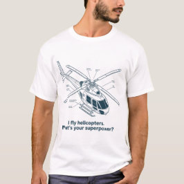 Jag Flyger Helikoptrar – Teknisk Ritning Linje Kon T Shirt