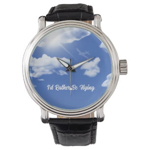 "Jag flyger hellre" Flygplan Watch Manar Women Kid Armbandsur