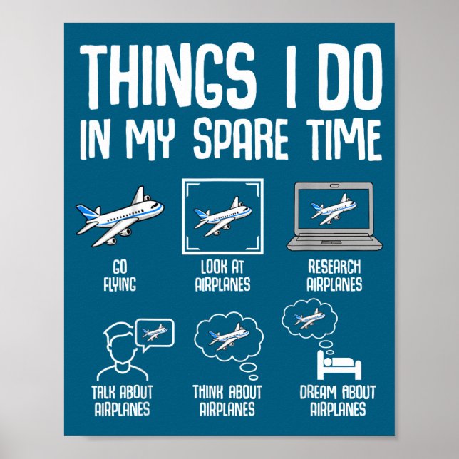 Jag Flygplanssaker Fritid Plan Poster (Framsidan)