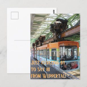 Jag flyter bara för att säga hej från Wuppertal! Vykort