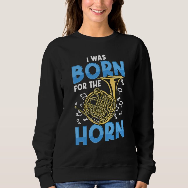 Jag föddes för hornet Valthorn T Shirt (Framsida)