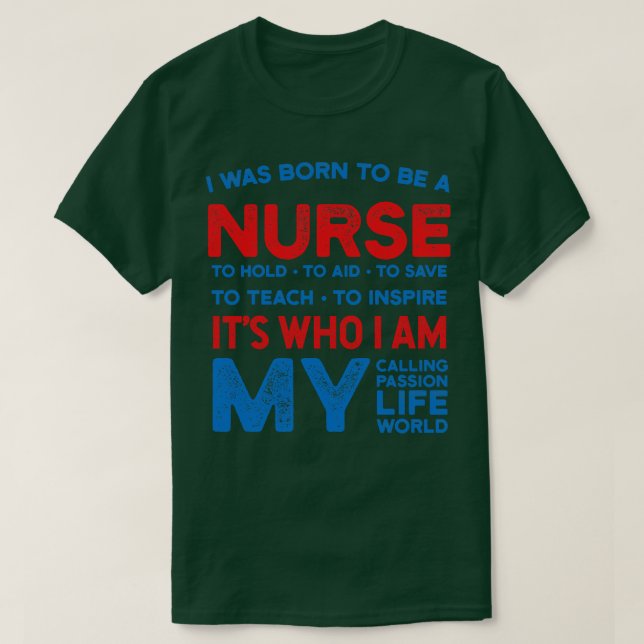 Jag föddes som sjuksköterska t shirt (Design framsida)