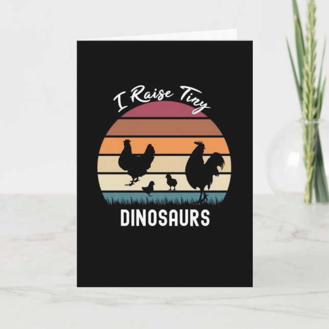Jag föder små dinosauriekyckling-kort åt bonden kort (Framsida)