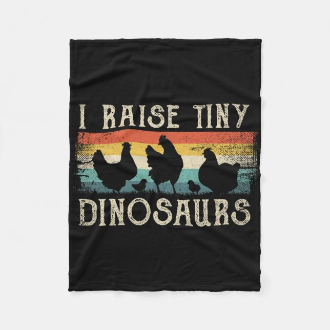Jag föder små dinosaurier Retro 70-tal Kyckling Si Fleecefilt (Framsidan)