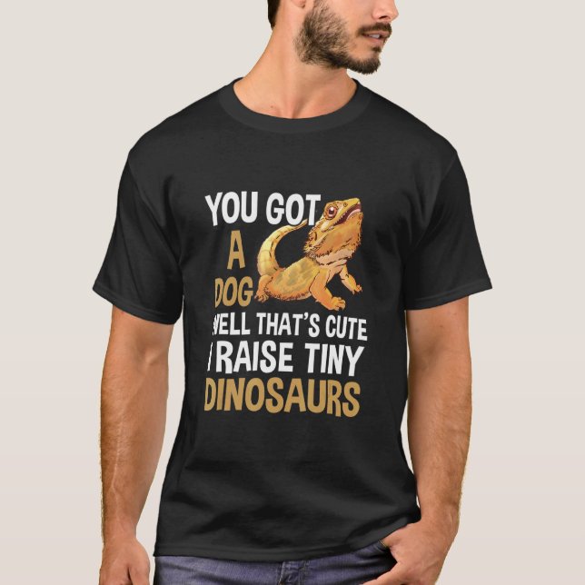 Jag föder upp små dinosaurier Skäggagamer T Shirt (Framsida)