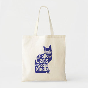 Jag följer bara Cats Social Media Humor Slogan Tygkasse