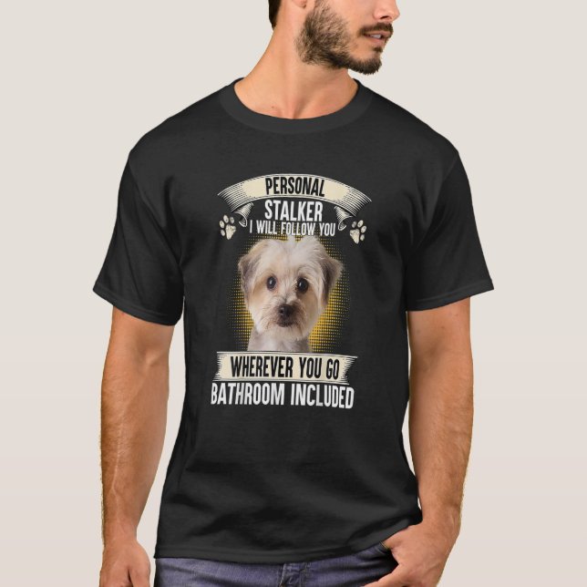 Jag följer dig Morkie Älskare T Shirt (Framsida)