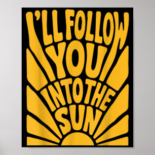 Jag följer in i solen sommar retro 90-tal grafisk poster