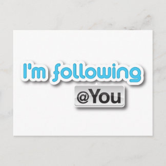 "Jag följer @you" vykort