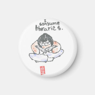 "Jag förbrukar bibliotek" magnet