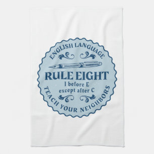 Jag före E utom efter C Rule Funny Kökshandduk