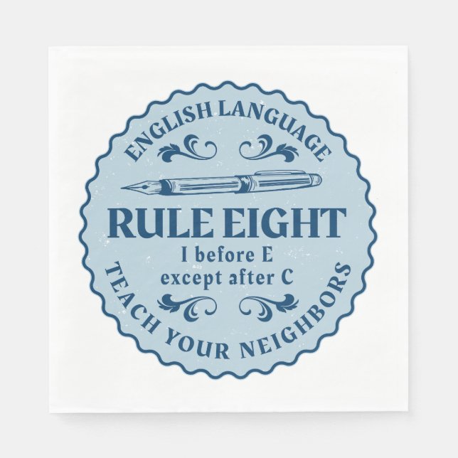 Jag före E utom efter C Rule Funny Pappersservett (Framsidan)