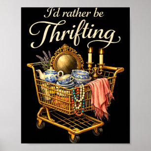 Jag föredrar att köpa vintage på second hand-citat poster