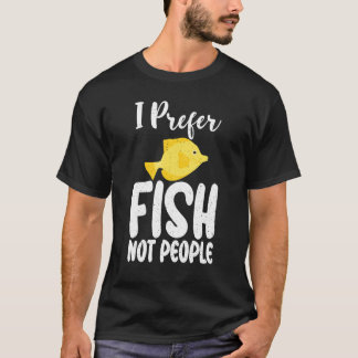 Jag föredrar fisk inte människor rolig fiskägare t shirt