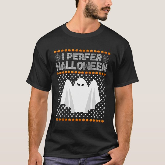 Jag föredrar Halloween-julsötare, underbart ugly X T Shirt (Framsida)