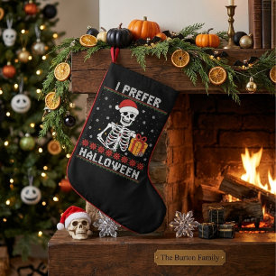 Jag föredrar Halloween Rolig Skelett Fjulig Jul Liten Julstrumpa
