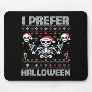 Jag föredrar Halloween Roligt jul fult skelett X Musmatta