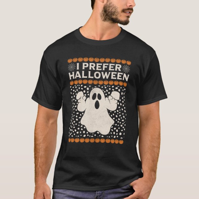 Jag föredrar Halloween Skeleton jultomter T Shirt (Framsida)